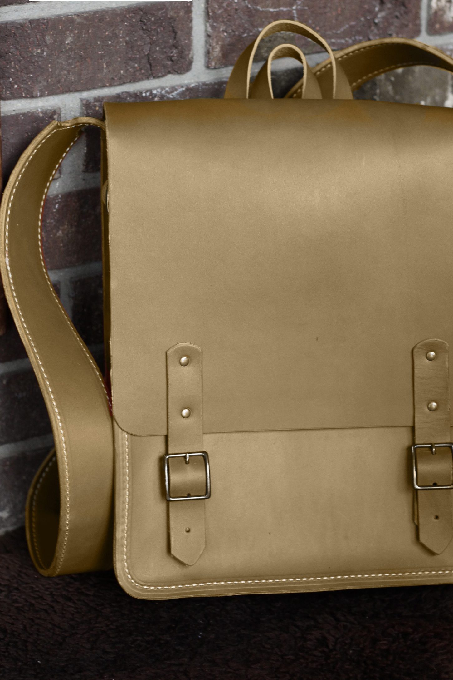 Olive Leather Backpack
