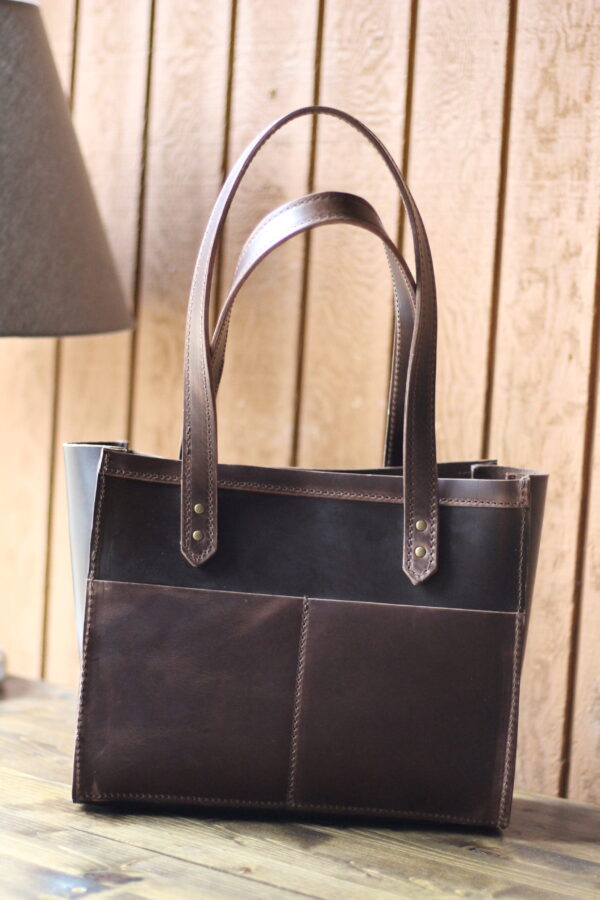 Museum Tote, full shot, with shoulder length straps